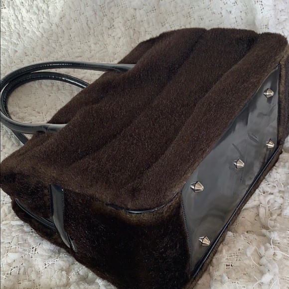 BCBGMaxAzria Brown & Black Faux Fur Purse - Picture 4 of 16